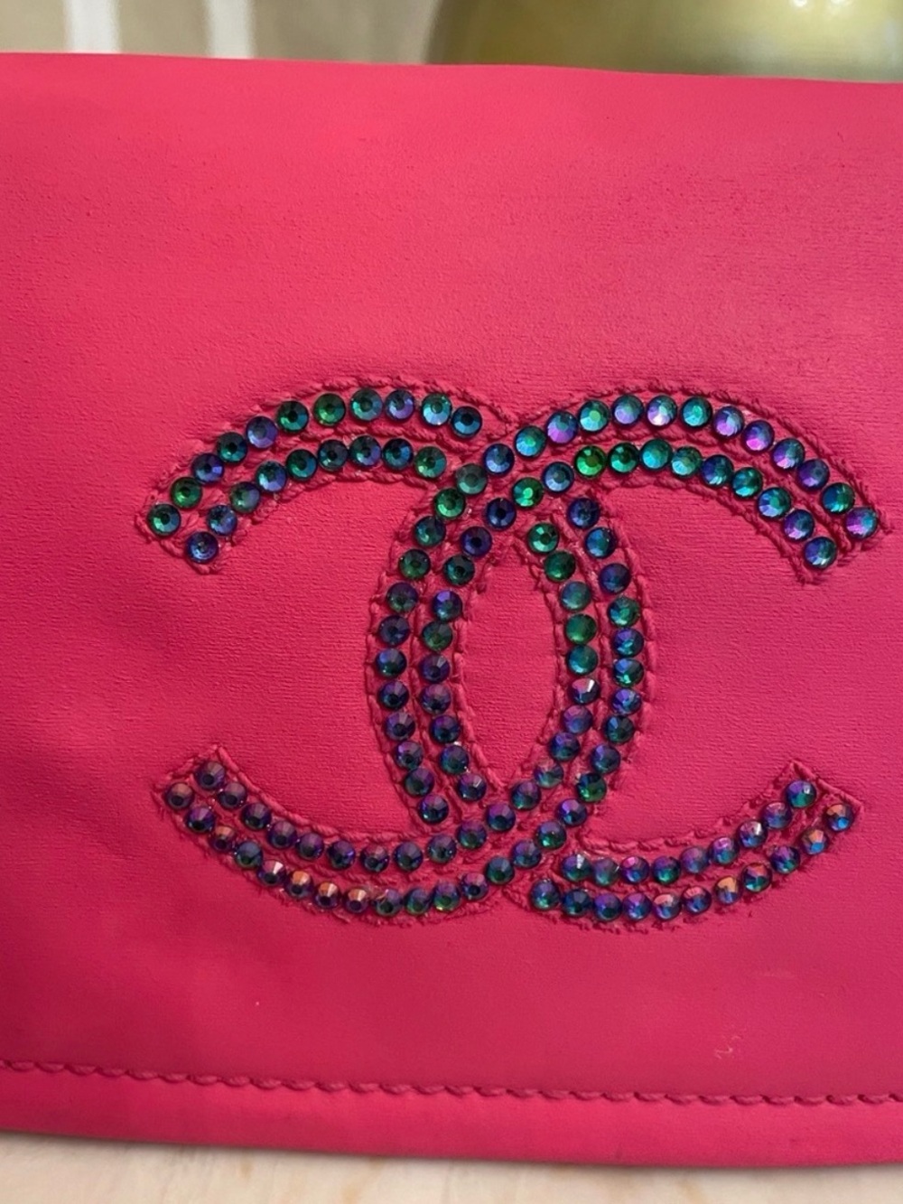 CHANEL Hot Pink Small Flap Crossbody with Iridescent Crystal CC - Picture 8 of 12